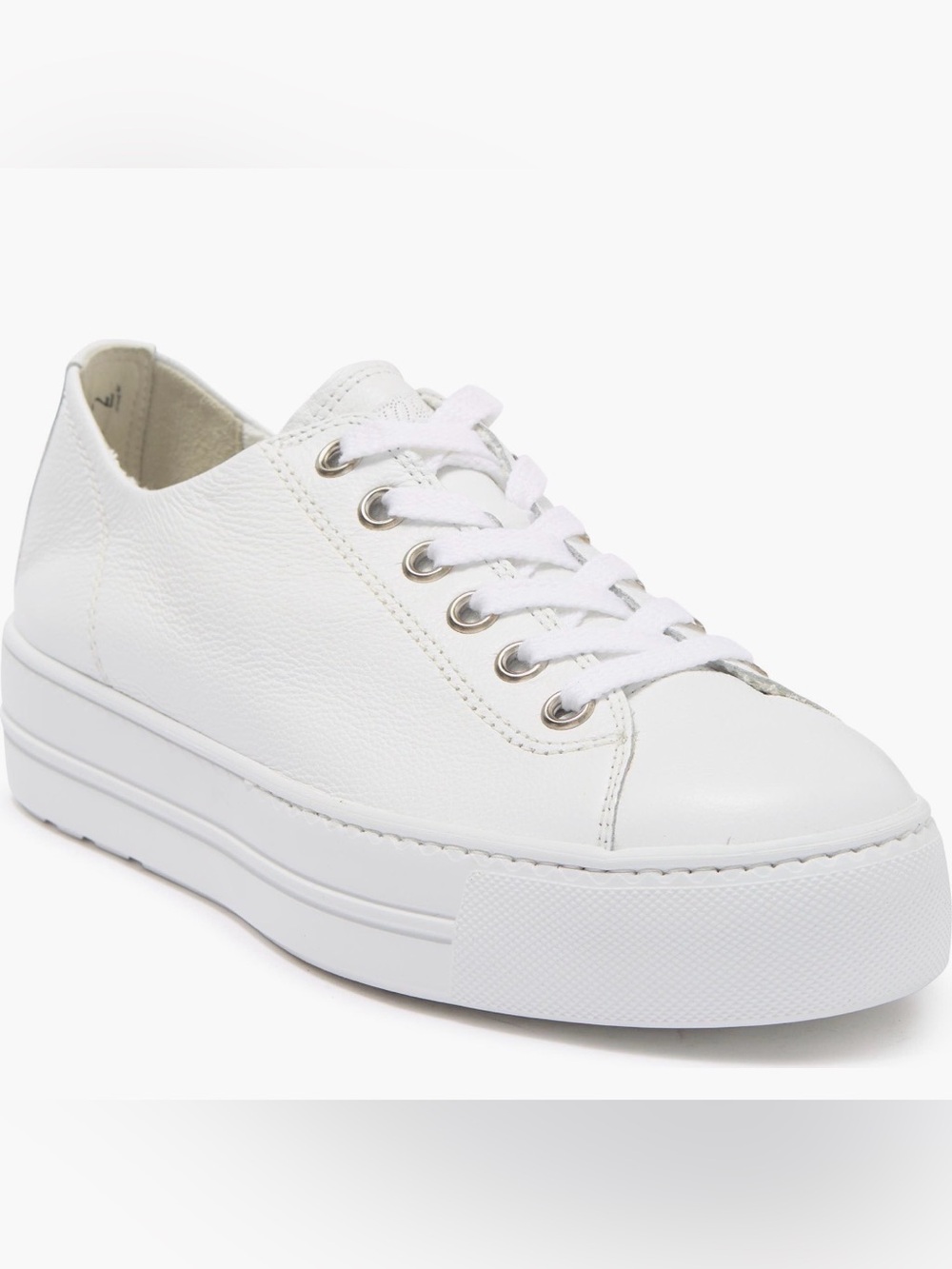 Paul Green White Leather Platform Sneaker bixby